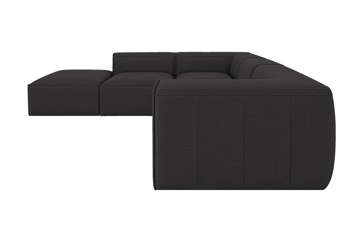 Fred Left Bumper Sectional in Roni Ember