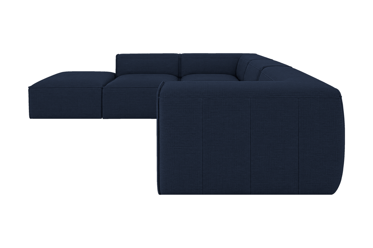 Fred Left Bumper Sectional in Roni Ember Blue