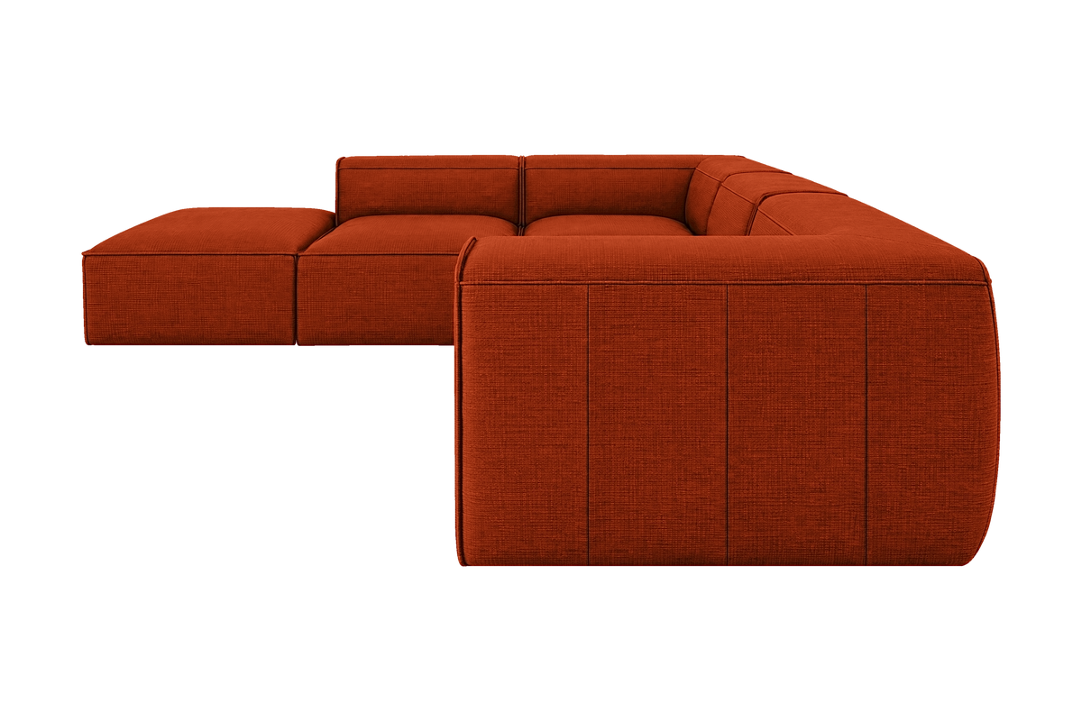 Fred Left Bumper Sectional in Roni Poppy