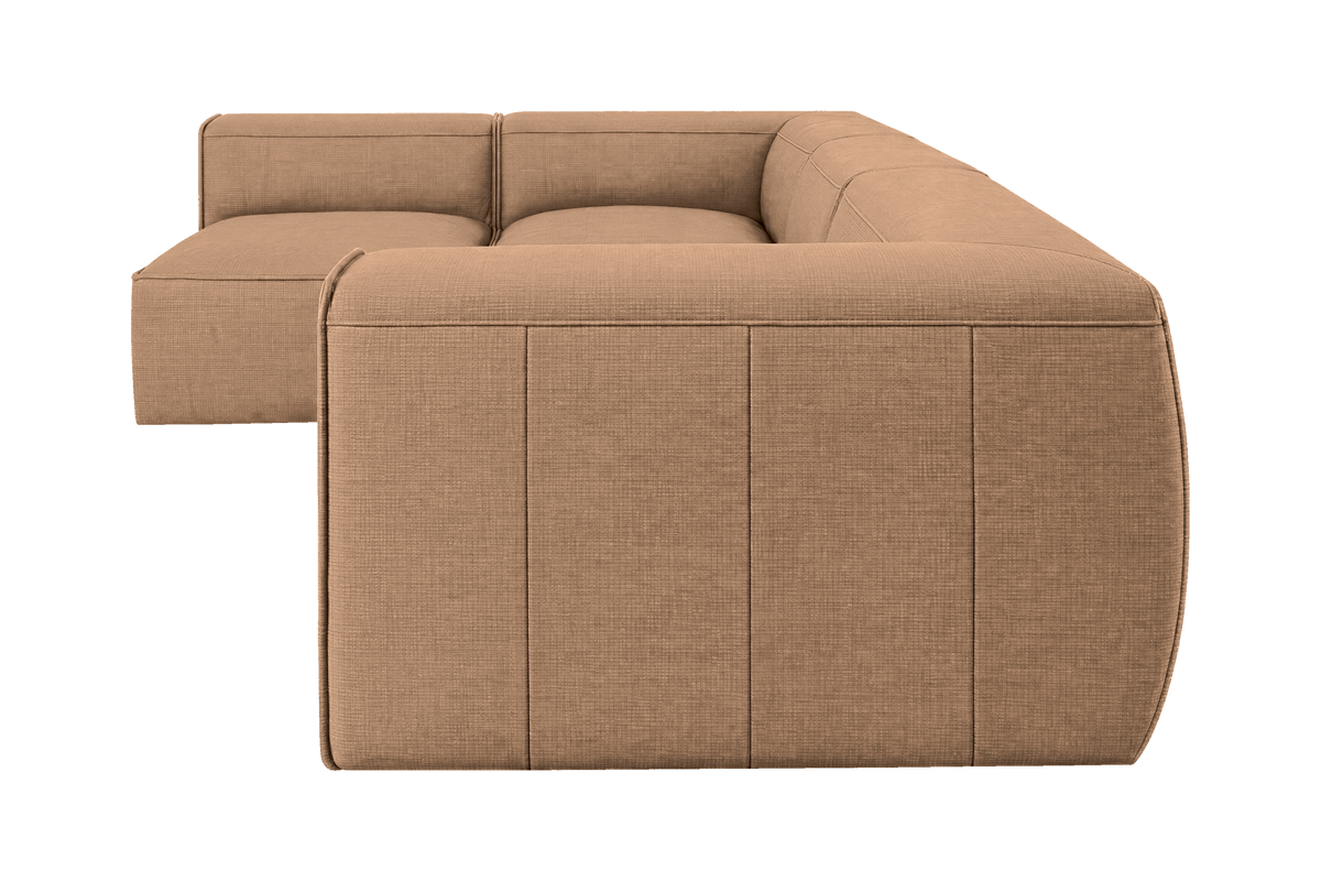 Fred Left Open Sectional in Roni Biscotti