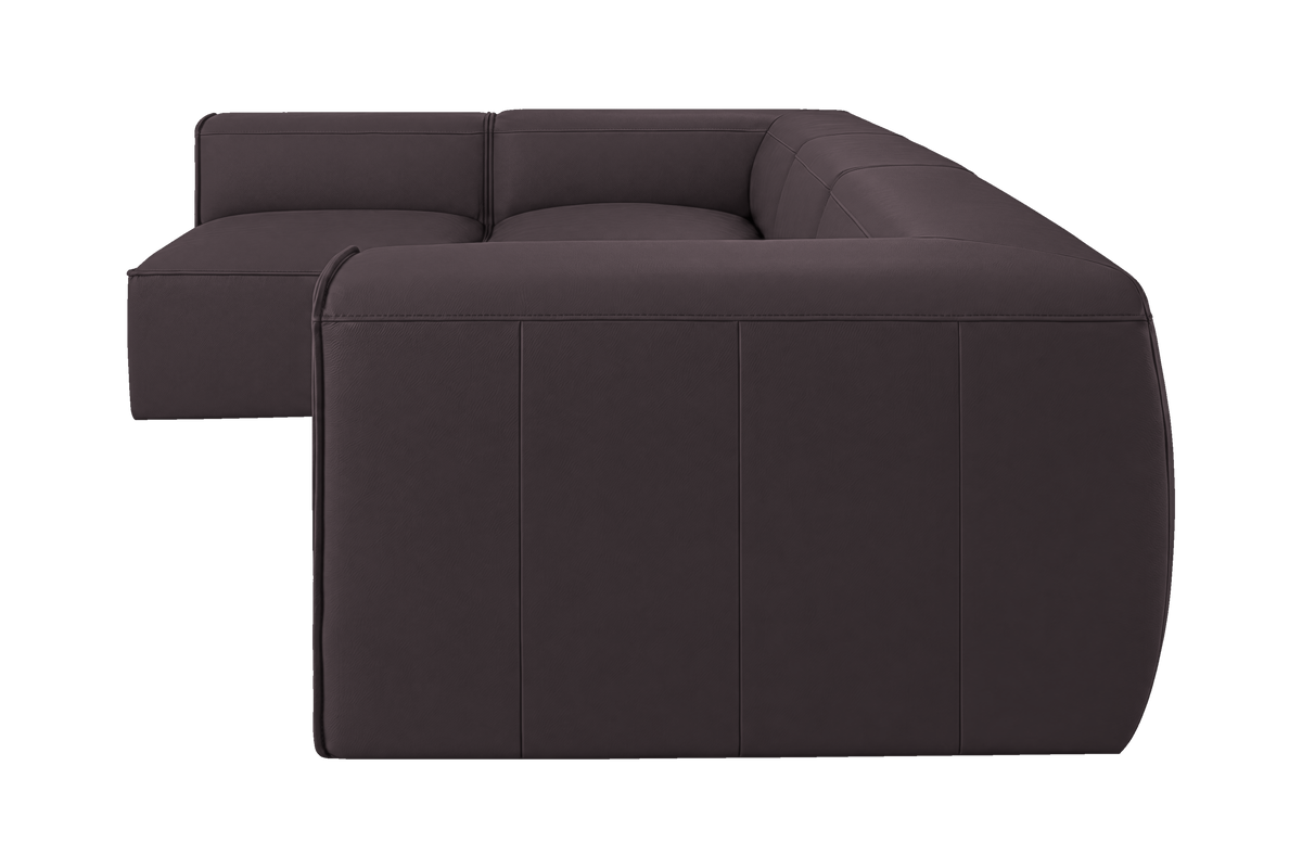Fred Left Open Sectional in Dante Charcoal