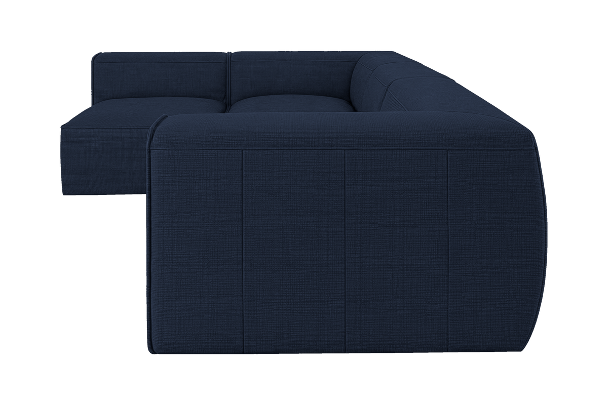 Fred Left Open Sectional in Roni Ember Blue