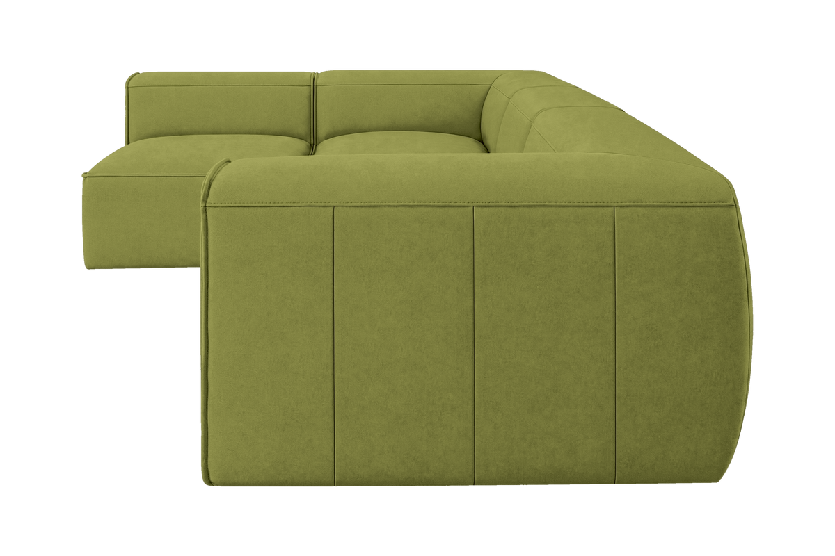 Fred Left Open Sectional in Fresco Key Lime