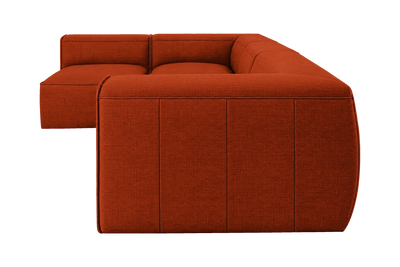 Fred Left Open Sectional in Roni Poppy
