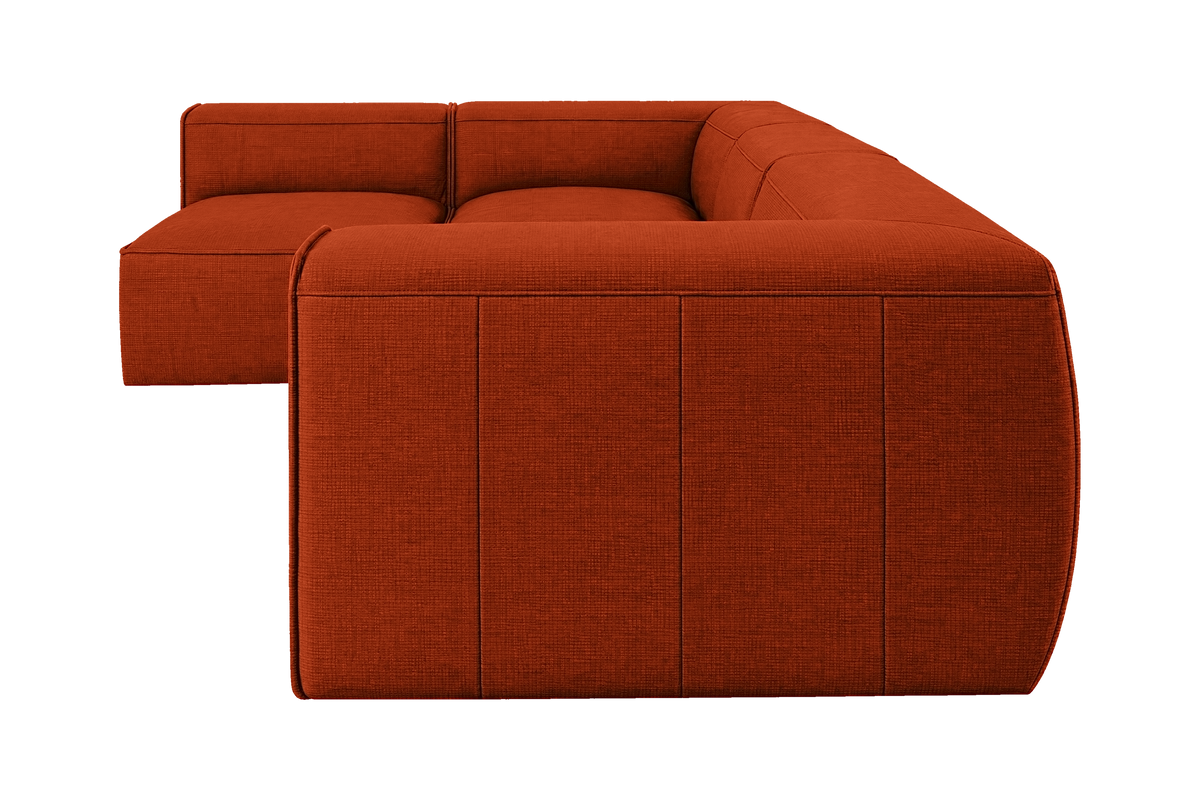 Fred Left Open Sectional in Roni Poppy