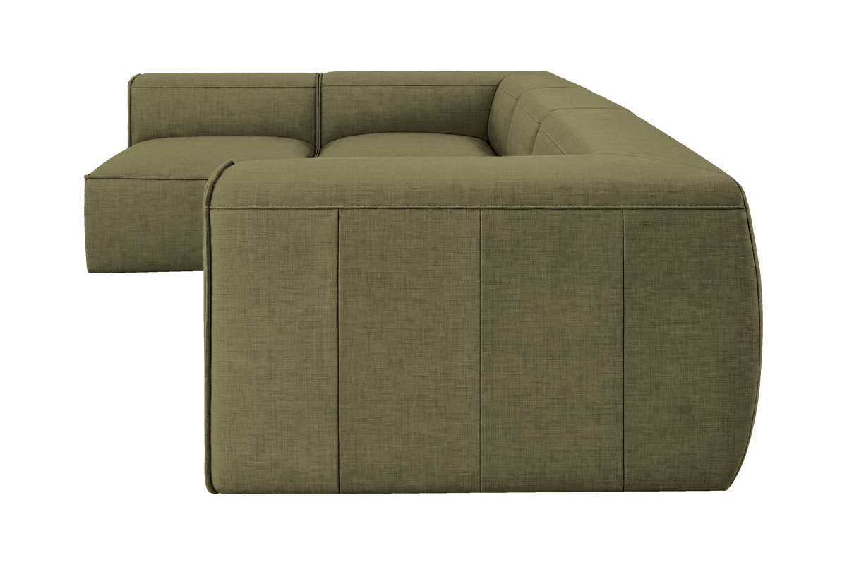 Fred Left Open Sectional in Mosquito Sycamore