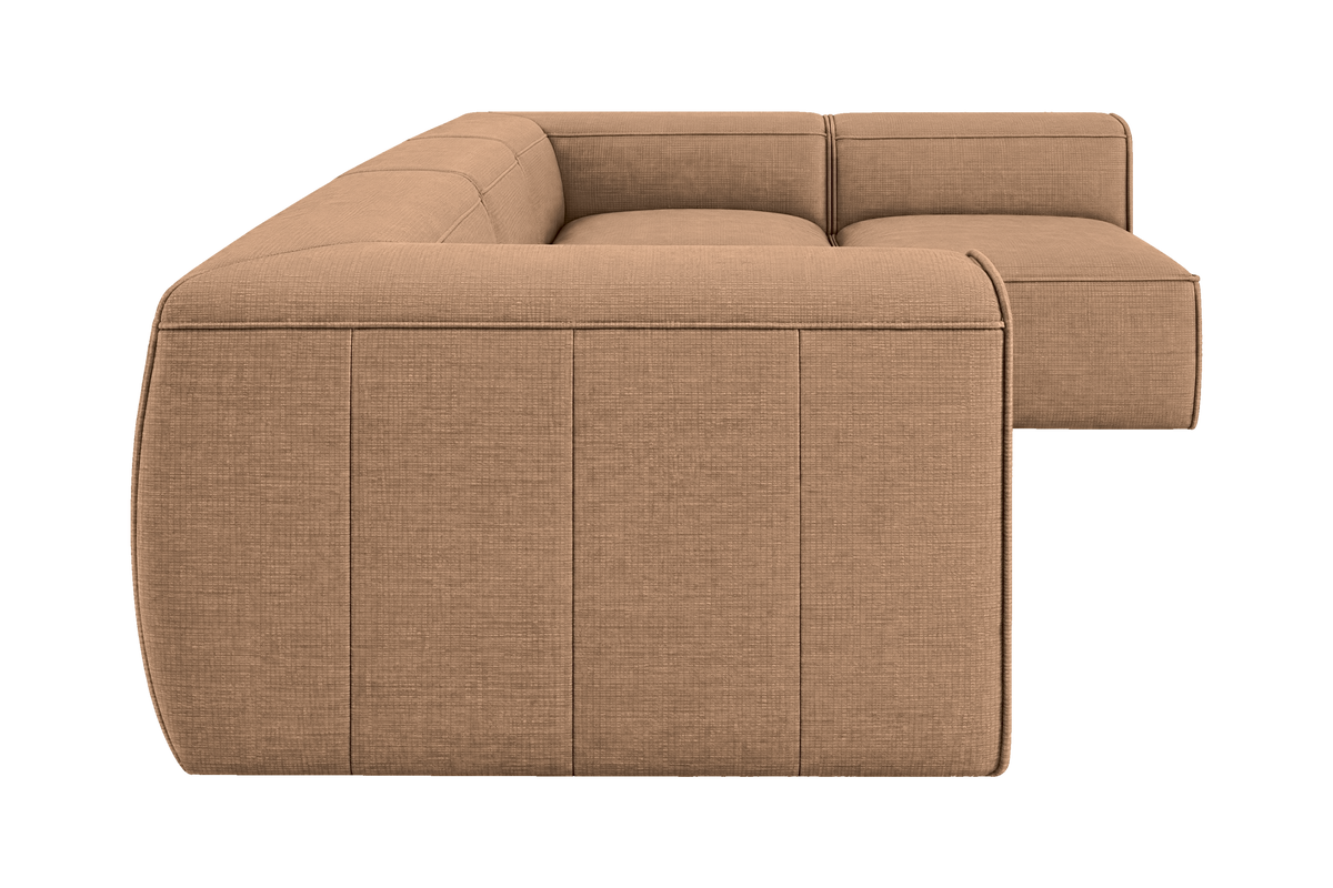 Fred Right Open Sectional in Roni Biscotti