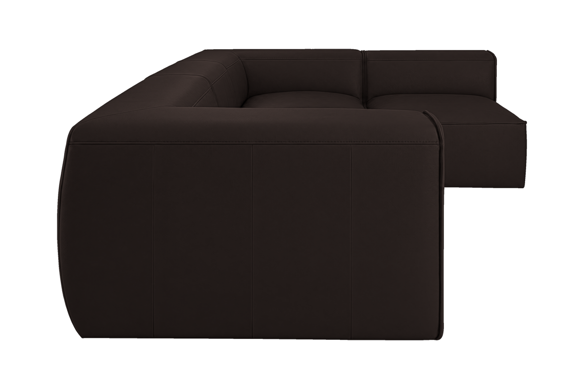 Fred Right Open Sectional in Dante Ebony