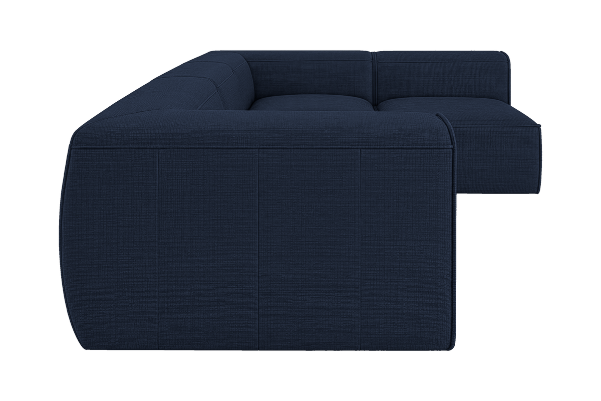 Fred Right Open Sectional in Roni Ember Blue