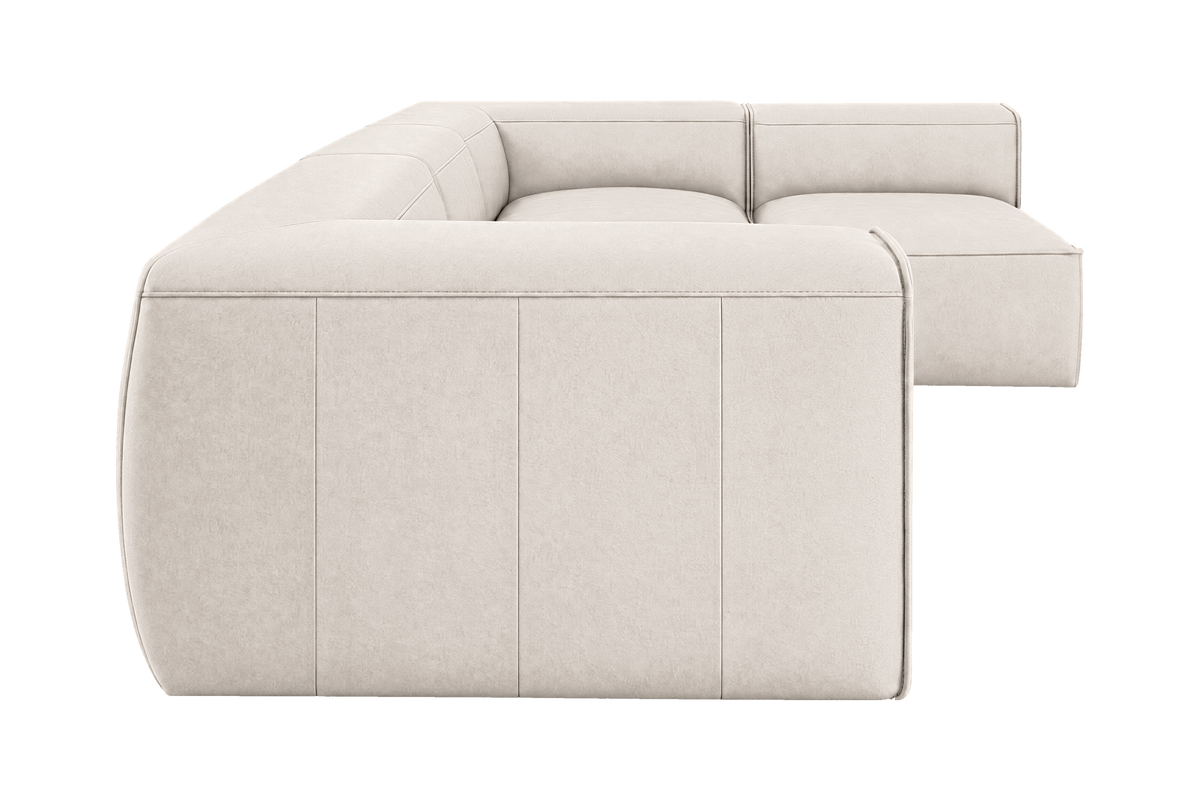 Fred Right Open Sectional in Fresco Milky