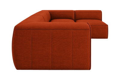 Fred Right Open Sectional in Roni Poppy