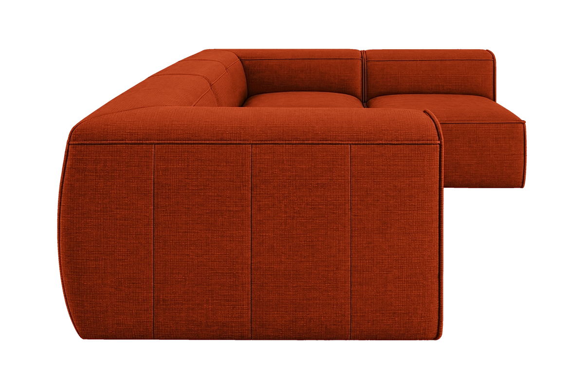 Fred Right Open Sectional in Roni Poppy