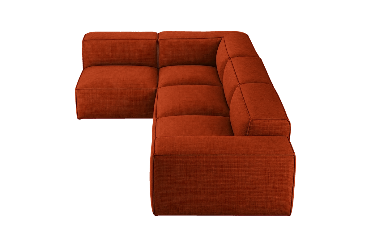 Elo Left Open Sectional in Roni Poppy