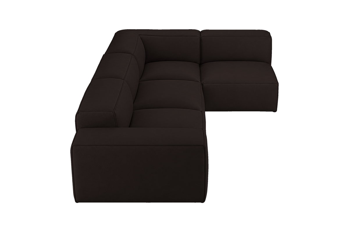 Elo Right Open Sectional in Dante Ebony