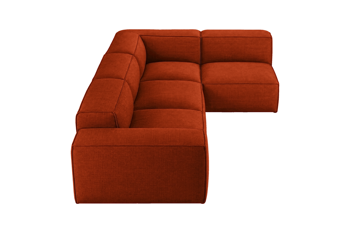 Elo Right Open Sectional in Roni Poppy