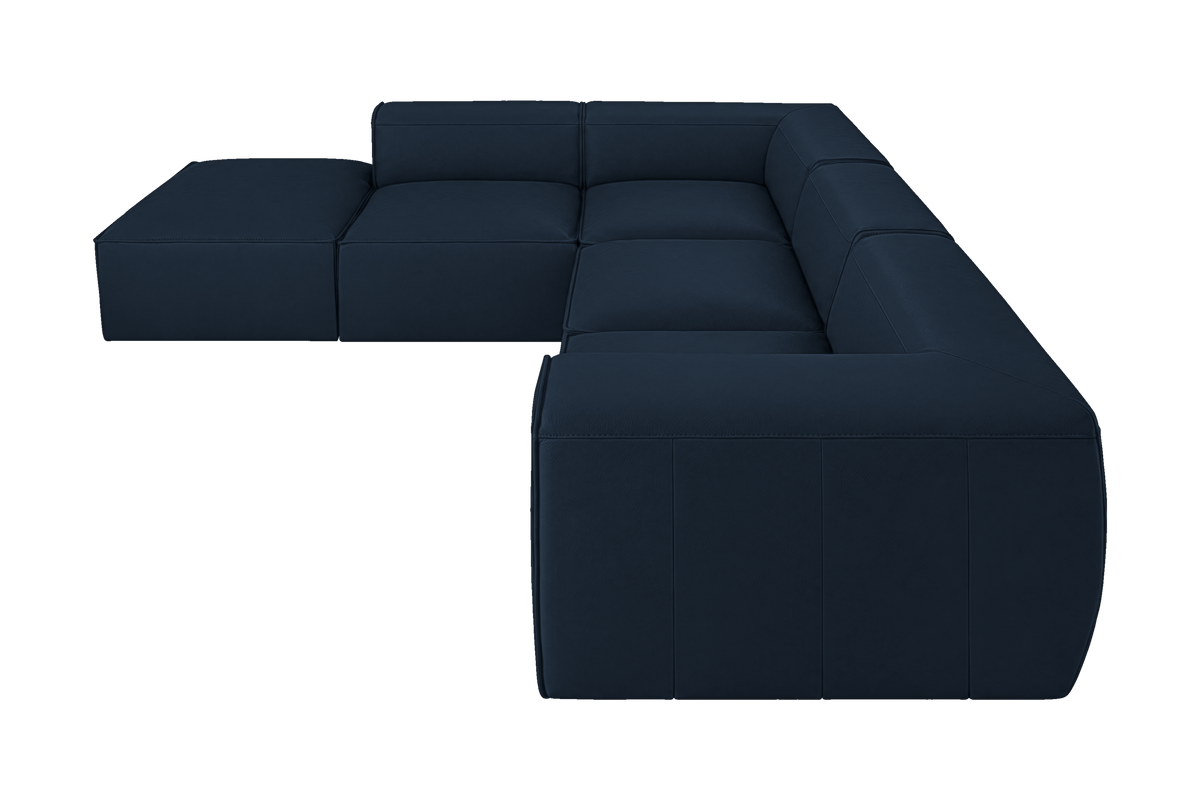Fred Left Bumper Sectional in Dante Aqua