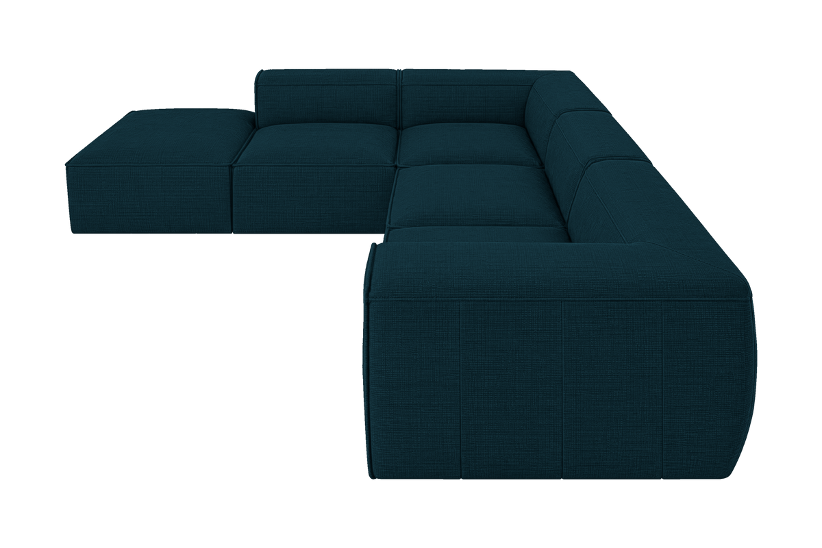 Fred Left Bumper Sectional in Roni Deep Lake