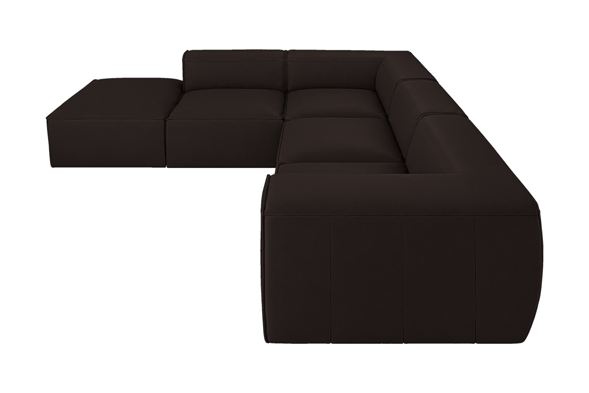 Fred Left Bumper Sectional in Dante Ebony