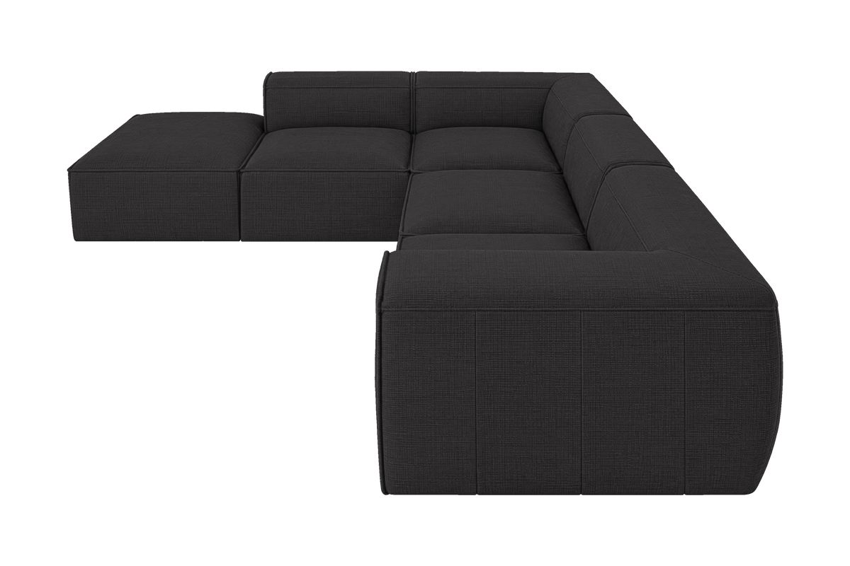 Fred Left Bumper Sectional in Roni Ember