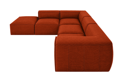 Fred Left Bumper Sectional in Roni Poppy