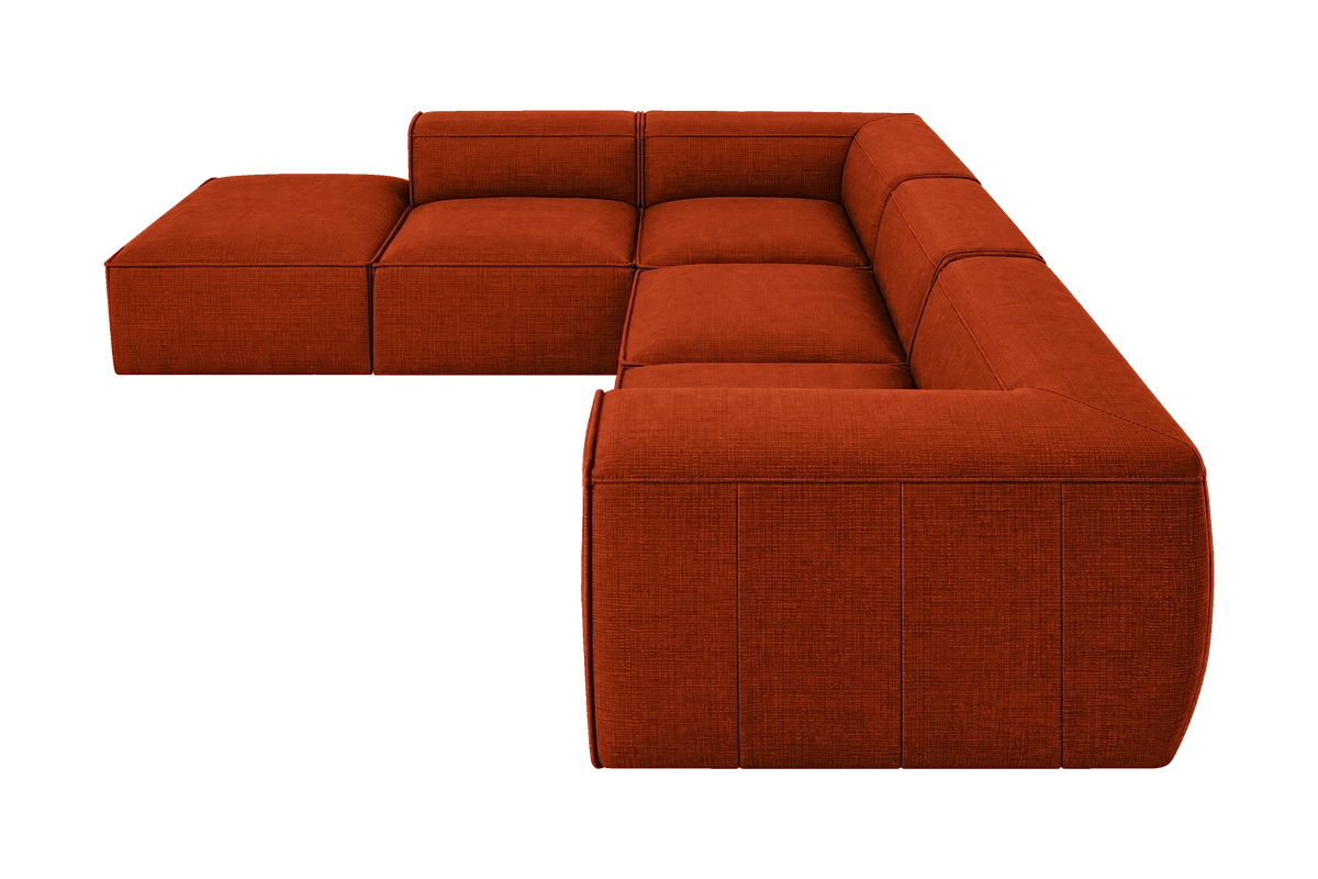 Fred Left Bumper Sectional in Roni Poppy