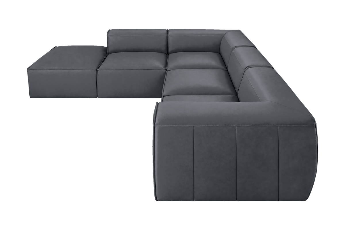 Fred Left Bumper Sectional in Dante Shark