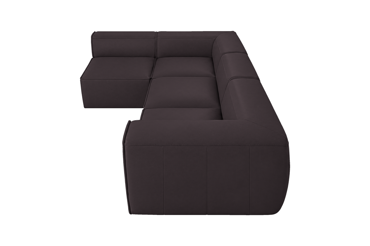 Fred Left Open Sectional in Dante Charcoal