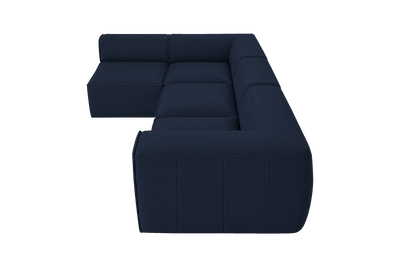 Fred Left Open Sectional in Roni Ember Blue