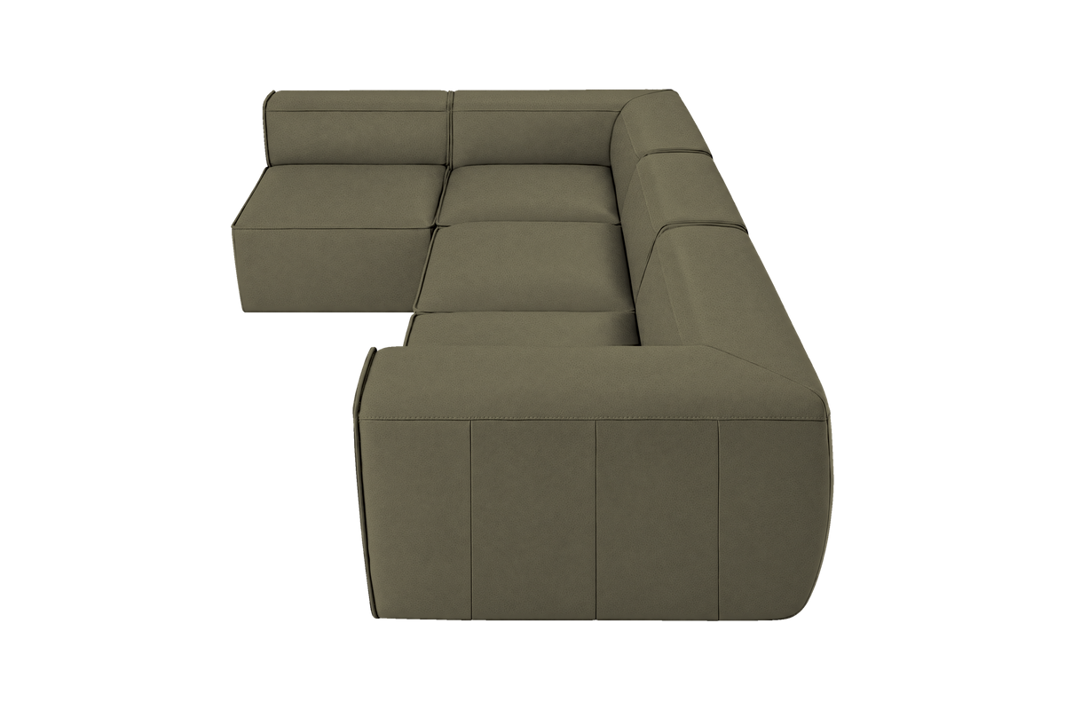 Fred Left Open Sectional in Felix Olive