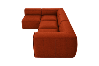 Fred Left Open Sectional in Roni Poppy