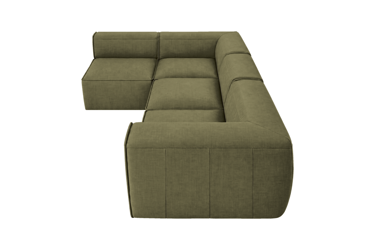 Fred Left Open Sectional in Mosquito Sycamore