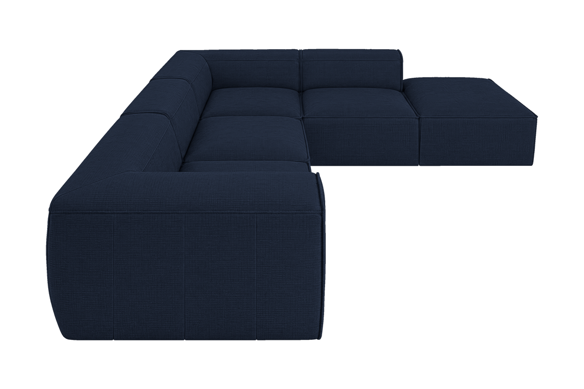 Fred Right Bumper Sectional in Roni Ember Blue