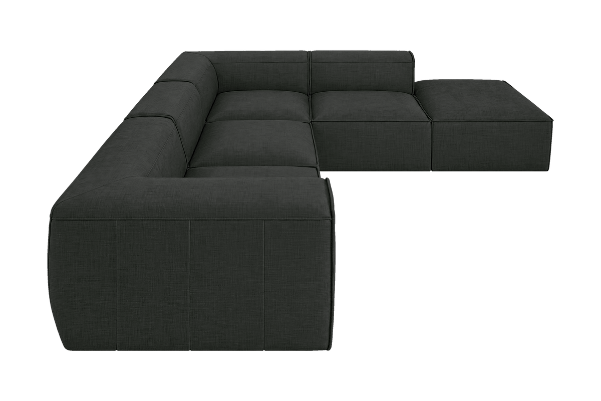 Fred Right Bumper Sectional in Mosquito Lola