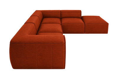 Fred Right Bumper Sectional in Roni Poppy