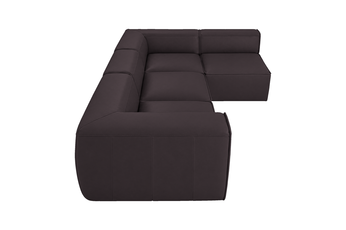 Fred Right Open Sectional in Dante Charcoal