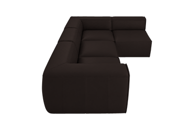 Fred Right Open Sectional in Dante Ebony
