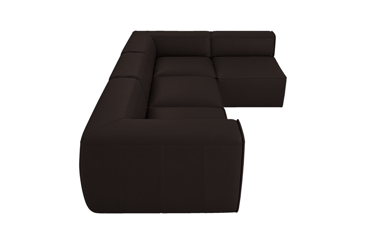 Fred Right Open Sectional in Dante Ebony