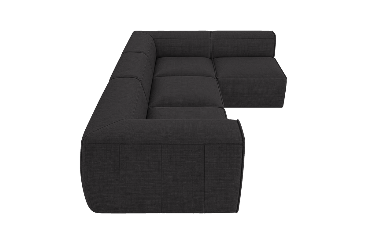 Fred Right Open Sectional in Roni Ember