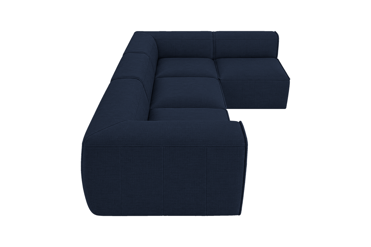 Fred Right Open Sectional in Roni Ember Blue