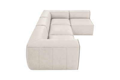 Fred Right Open Sectional in Fresco Milky