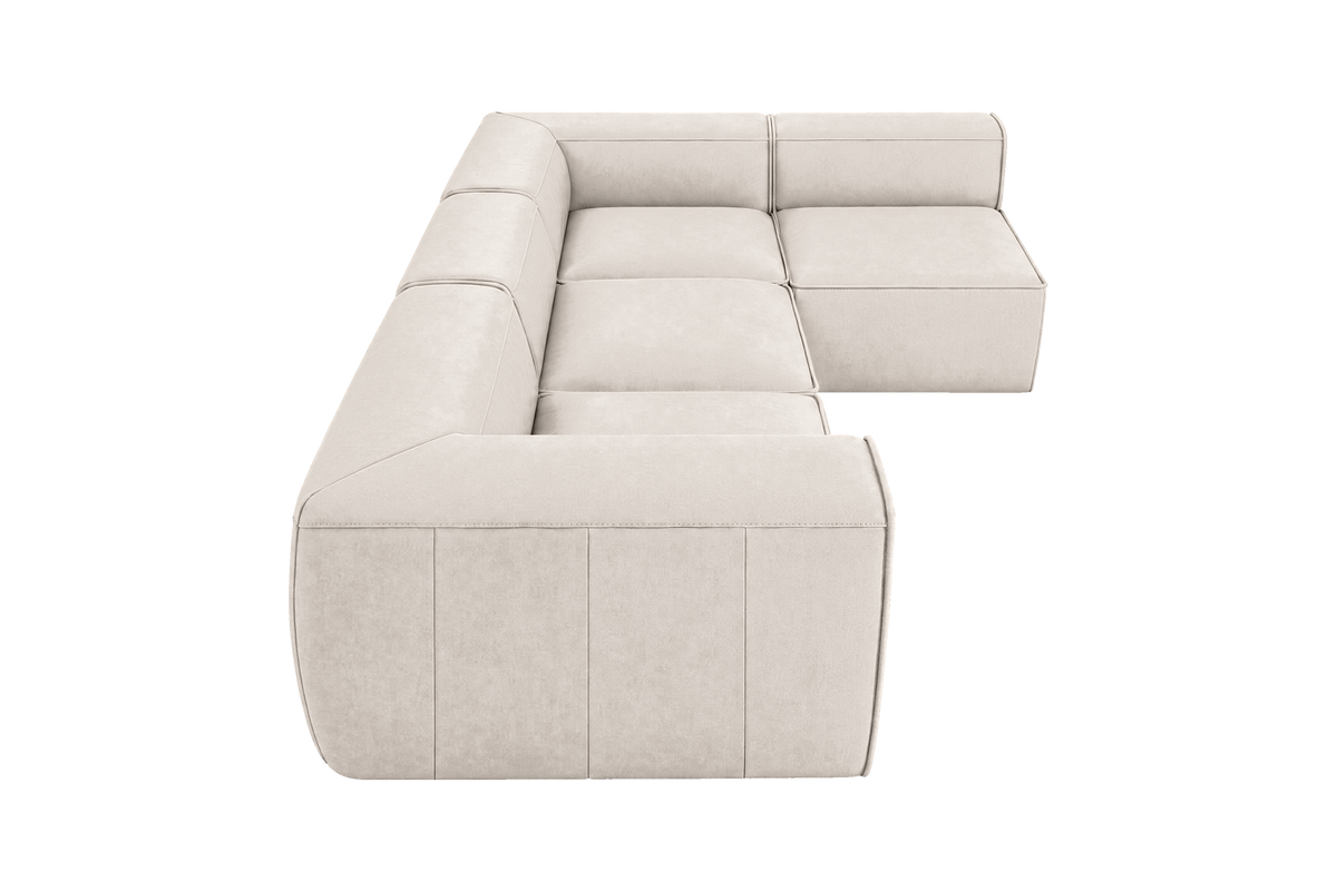Fred Right Open Sectional in Fresco Milky