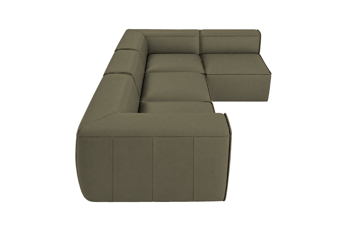 Fred Right Open Sectional in Felix Olive
