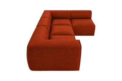 Fred Right Open Sectional in Roni Poppy