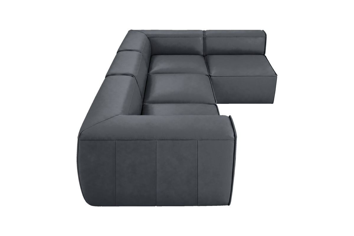 Fred Right Open Sectional in Dante Shark