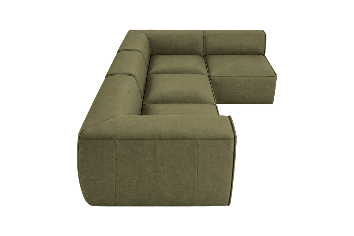 Fred Right Open Sectional in Mosquito Sycamore