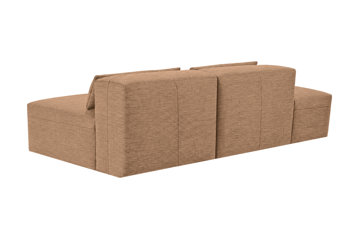 Jasmine Left Chaise Open Sofa in Roni Biscotti