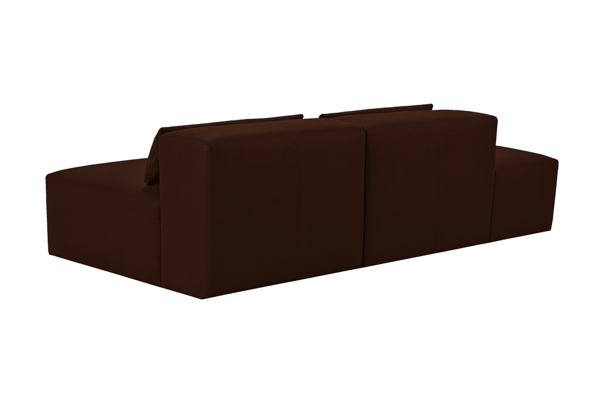 Jasmine Left Chaise Open Sofa in Momo Biscuit