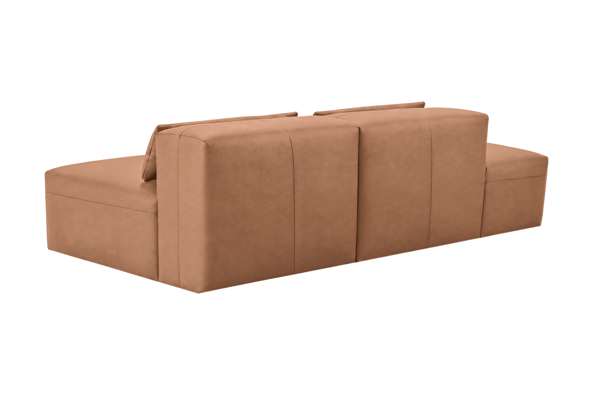 Jasmine Left Chaise Open Sofa in Momo Camel