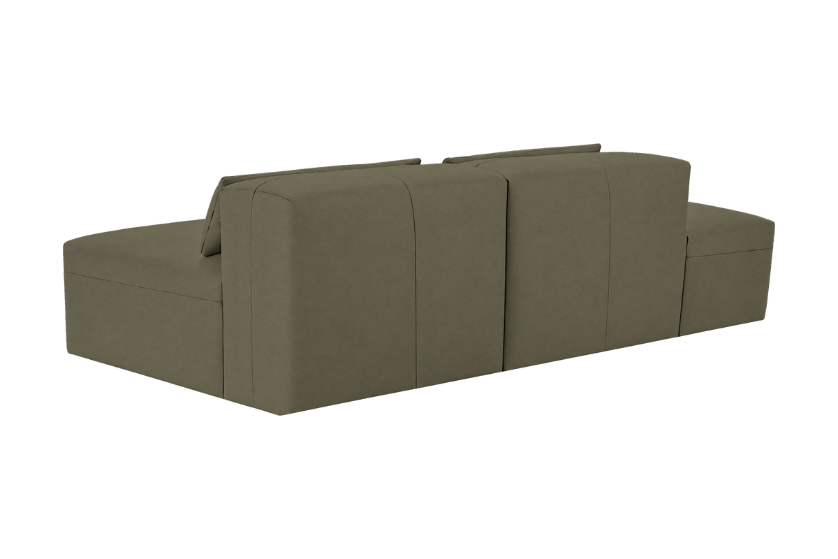 Jasmine Left Chaise Open Sofa in Felix Olive
