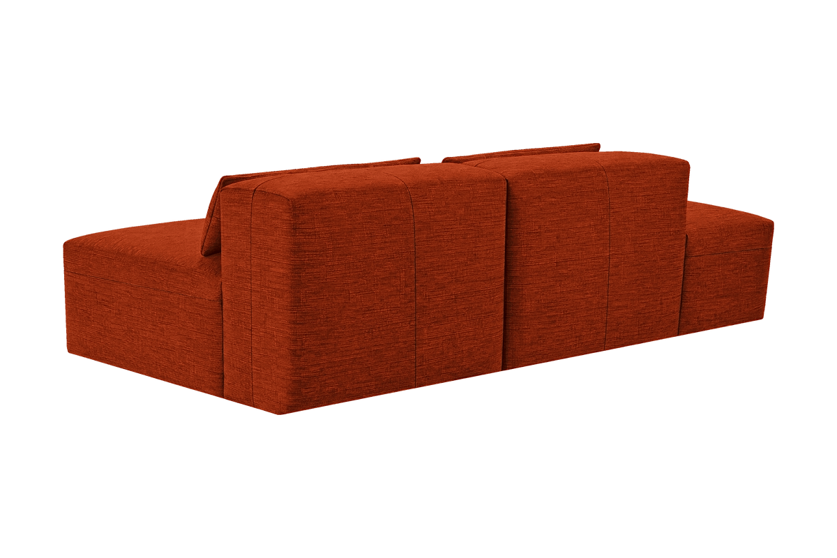 Jasmine Left Chaise Open Sofa in Roni Poppy